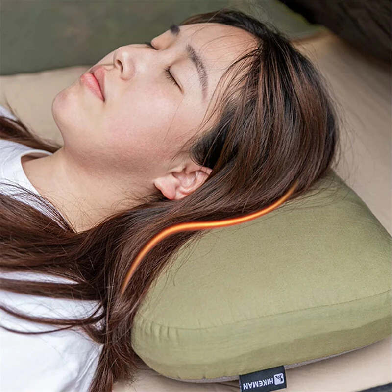 (image for) HIKEMAN Soft Slow Rebound Memory Foam Pillow Outdoor Camping Travel Cervical Pillow Portable NoonBreak Pillow Neck Support Pillow Comfortable Sleeping Pillow